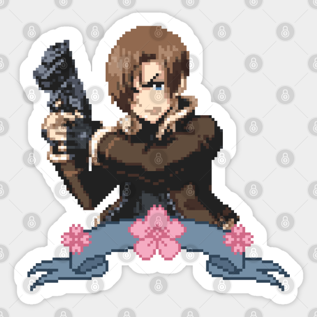 Leon Kennedy Pixel Design Resident Evil Sticker Teepublic